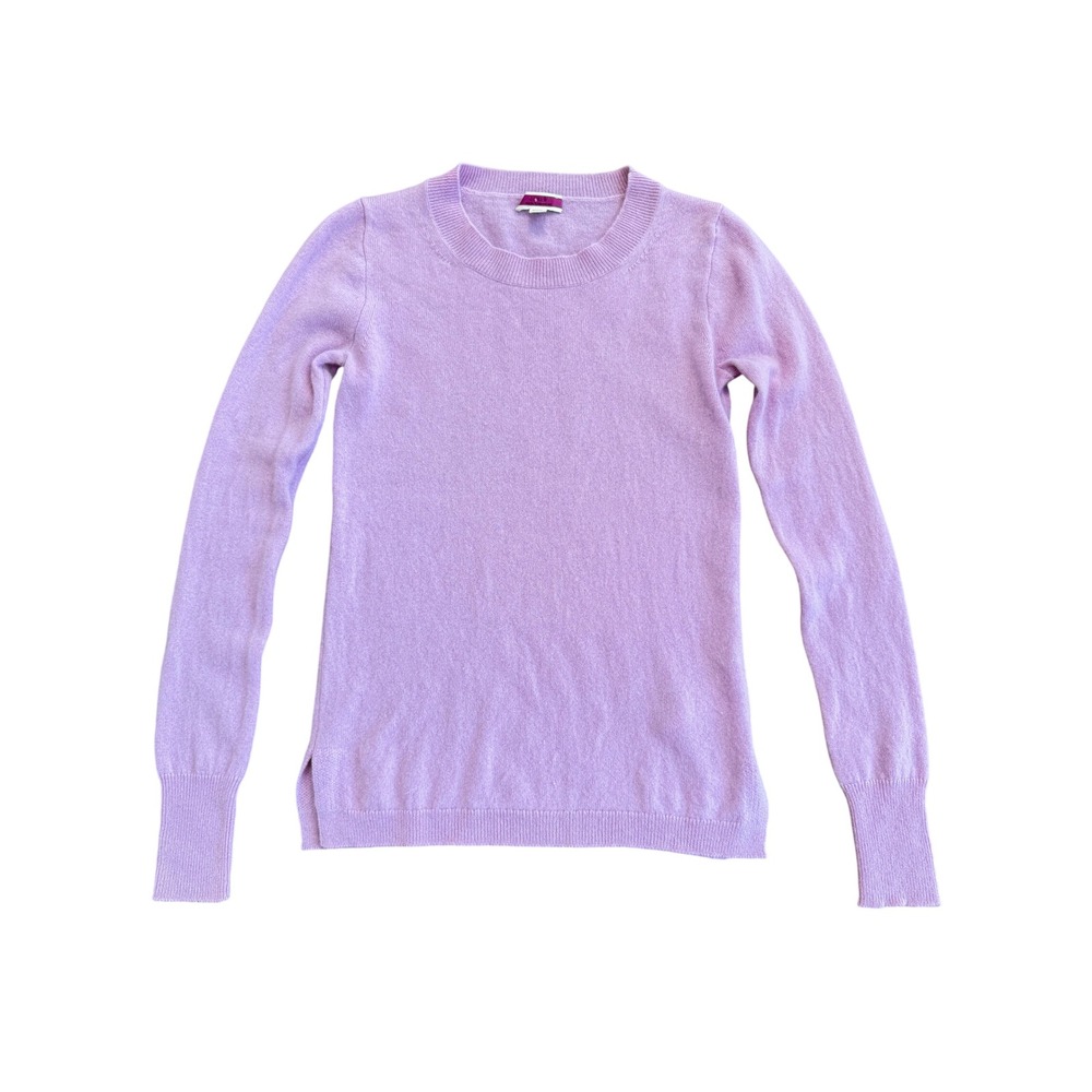 J.Crew Womens 100% Cashmere‎ Crewneck Sweater Lavender Purple XXS Long Sleeve